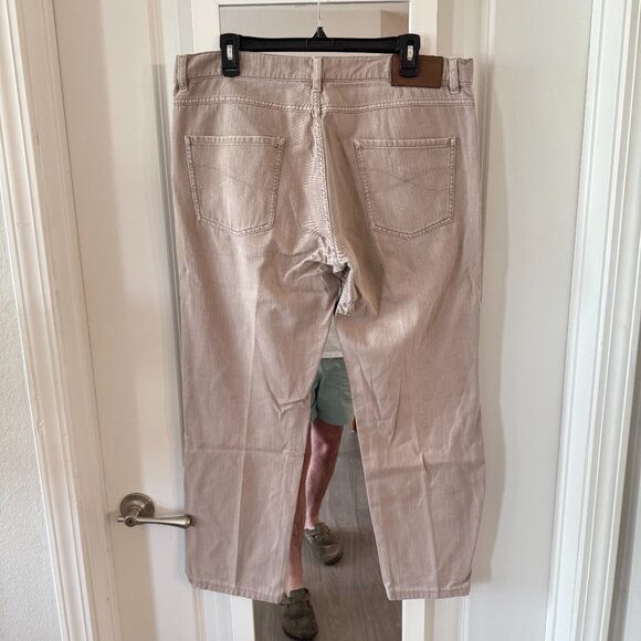 Brunello Cucinelli Beige Five-Pocket Pants Size 52 (US 36) Cropped - Picture 3 of 5